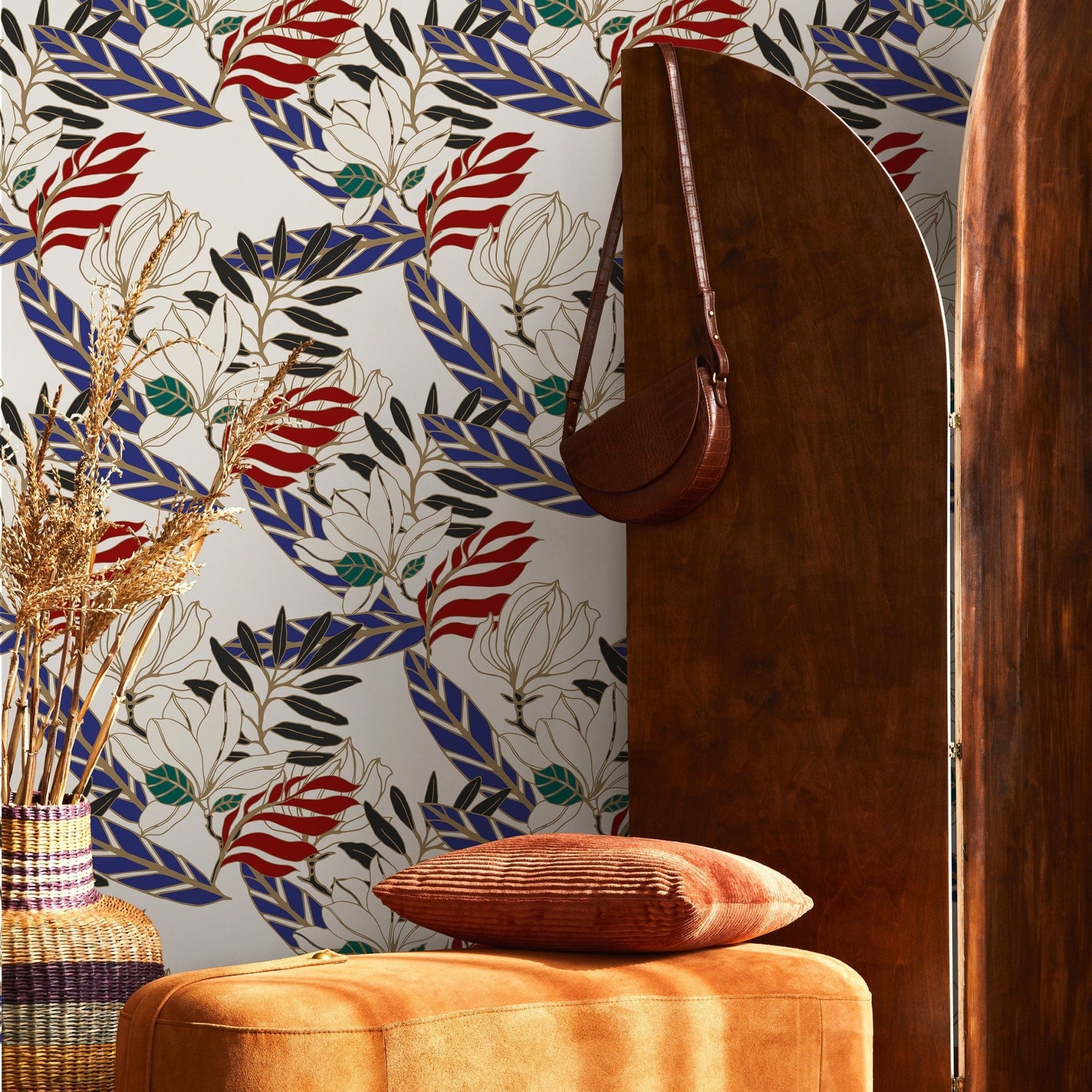 Wallpaper Peel and Stick Wallpaper Removable Wallpaper Home Decor Wall Art Wall Decor Room Decor / Contemporary Leaves Wallpaper - B321 - WallTrend