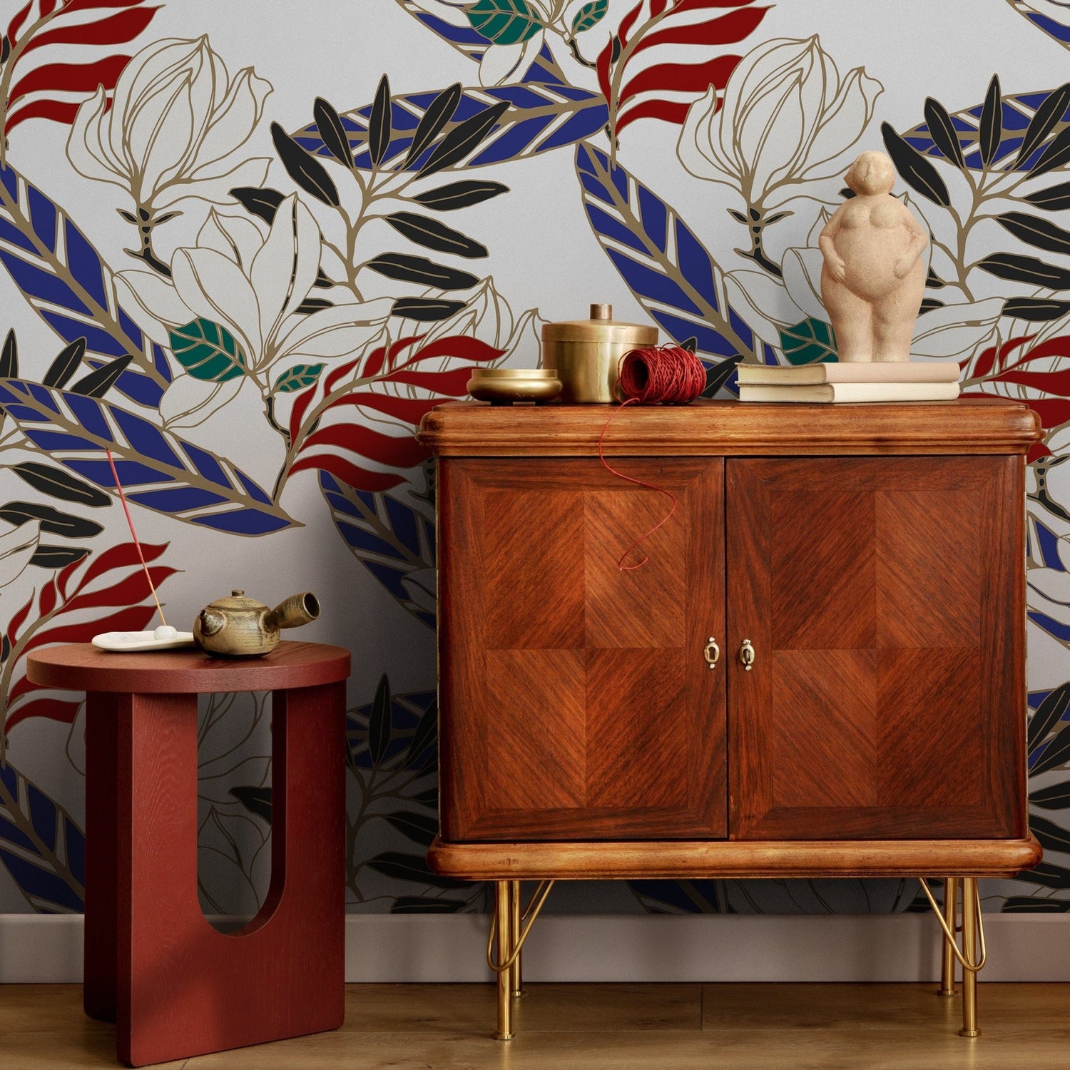 Wallpaper Peel and Stick Wallpaper Removable Wallpaper Home Decor Wall Art Wall Decor Room Decor / Contemporary Leaves Wallpaper - B321 - WallTrend