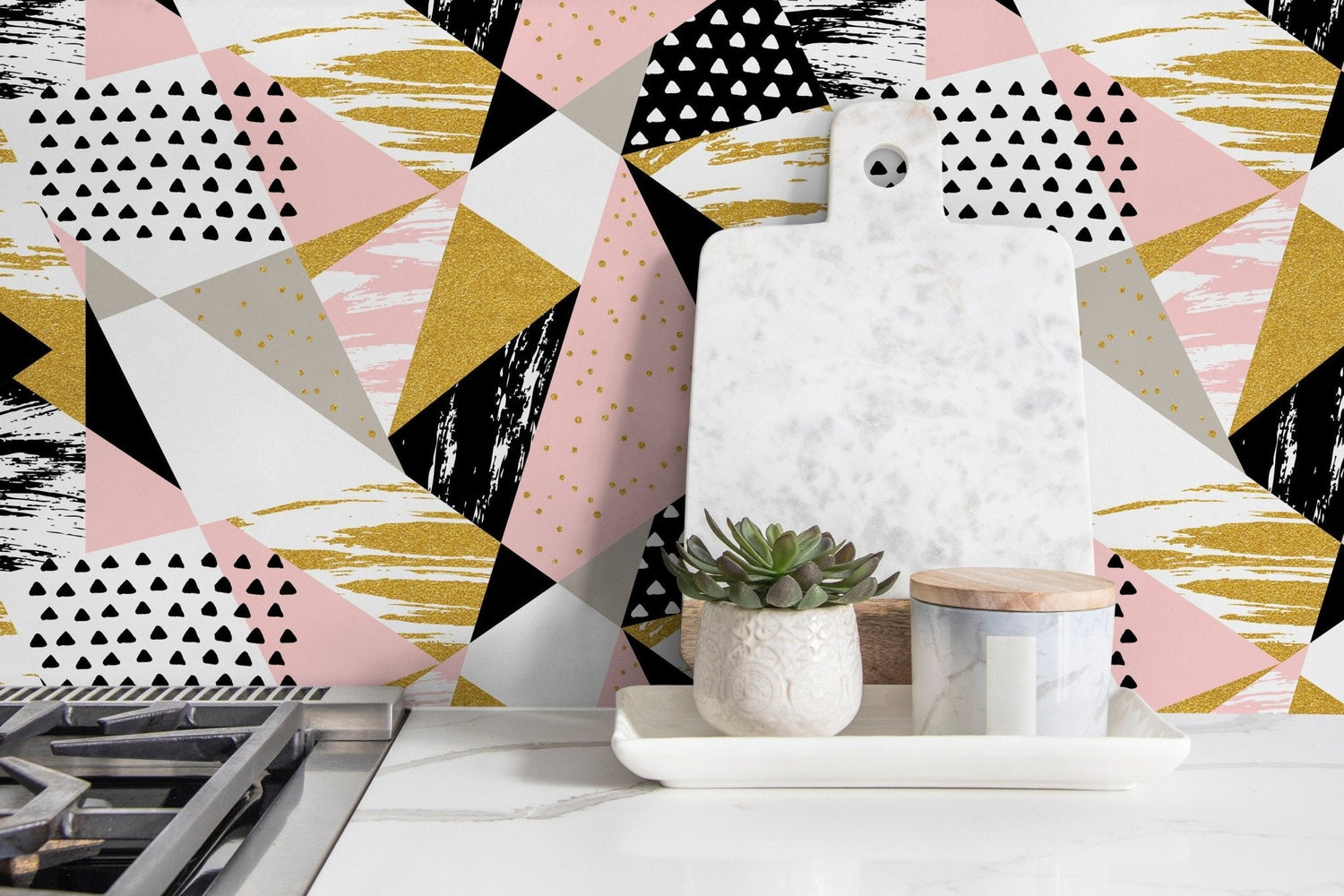 Wallpaper Peel and Stick Wallpaper Removable Wallpaper Home Decor Wall Art Wall Decor Room Decor / Cool Abstract Geometric Wallpaper - A073 - WallTrend