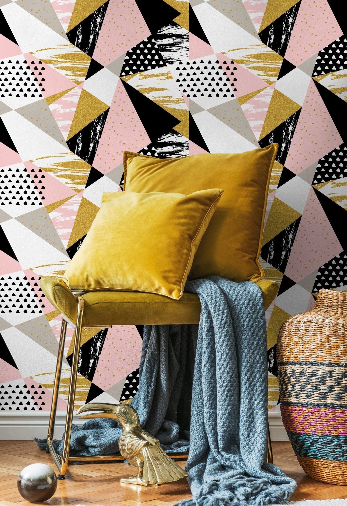Wallpaper Peel and Stick Wallpaper Removable Wallpaper Home Decor Wall Art Wall Decor Room Decor / Cool Abstract Geometric Wallpaper - A073 - WallTrend