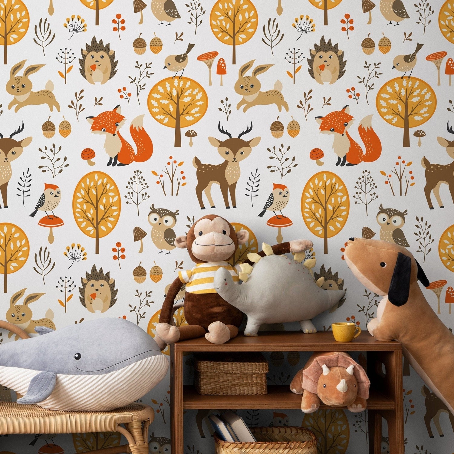 Wallpaper Peel and Stick Wallpaper Removable Wallpaper Home Decor Wall Art Wall Decor Room Decor / Cute Animal Kids Wallpaper - A082 - WallTrend