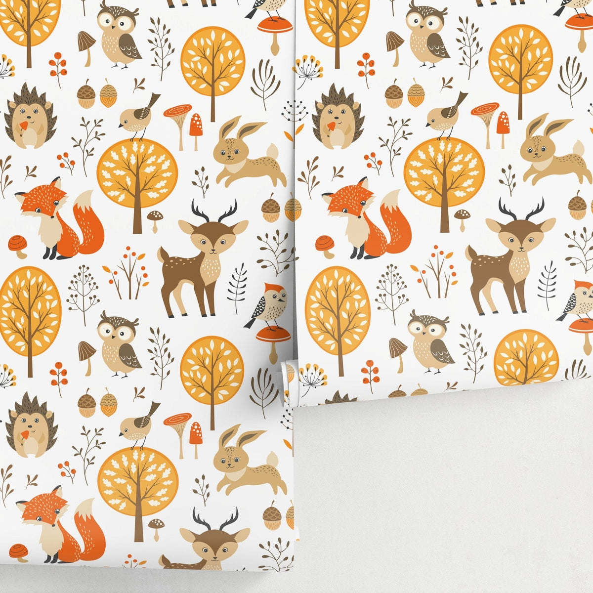 Wallpaper Peel and Stick Wallpaper Removable Wallpaper Home Decor Wall Art Wall Decor Room Decor / Cute Animal Kids Wallpaper - A082 - WallTrend