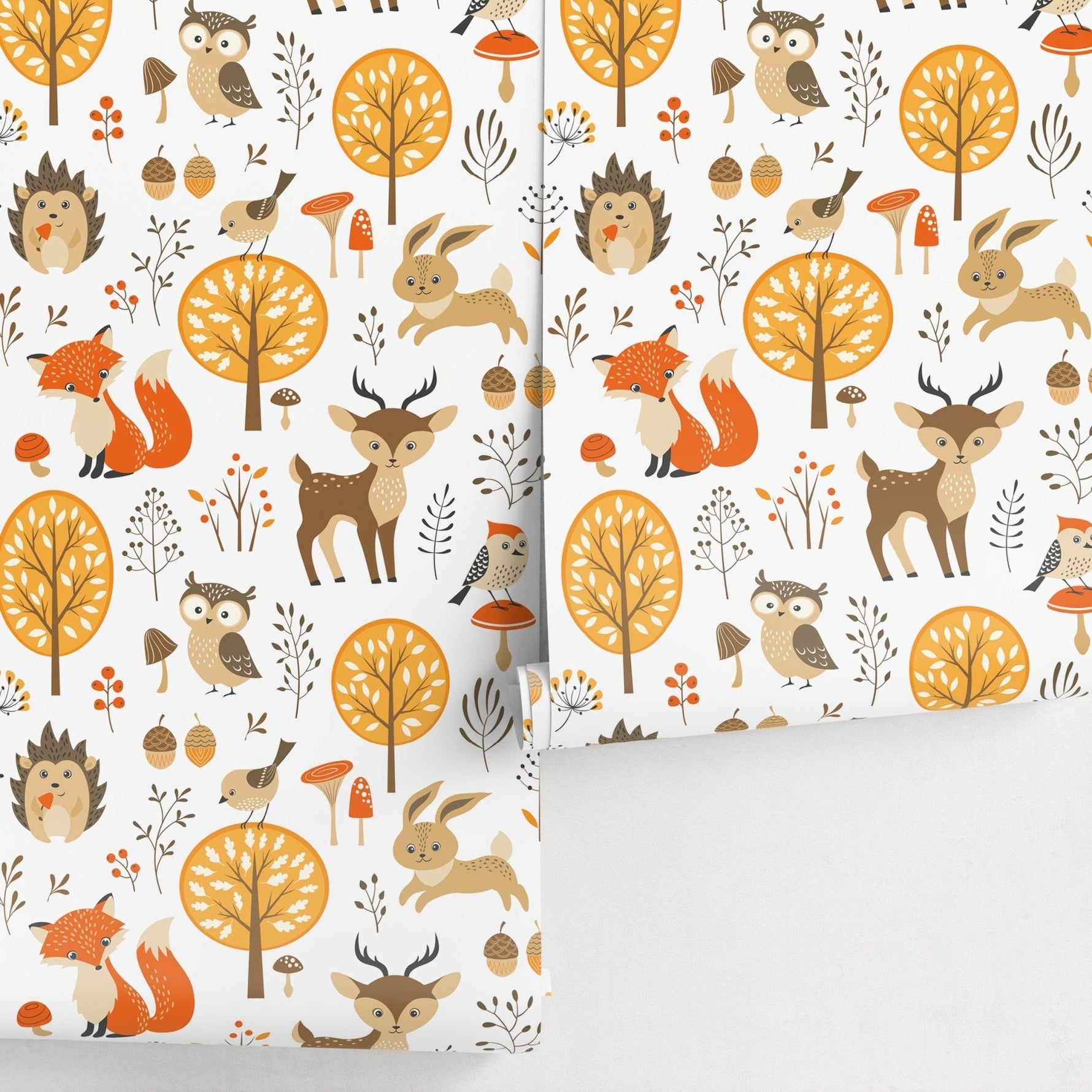 Wallpaper Peel and Stick Wallpaper Removable Wallpaper Home Decor Wall Art Wall Decor Room Decor / Cute Animal Kids Wallpaper - A082 - WallTrend