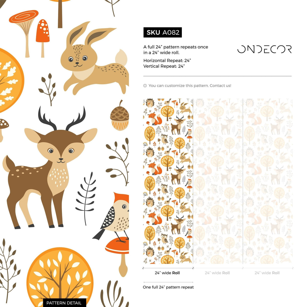 Wallpaper Peel and Stick Wallpaper Removable Wallpaper Home Decor Wall Art Wall Decor Room Decor / Cute Animal Kids Wallpaper - A082 - WallTrend