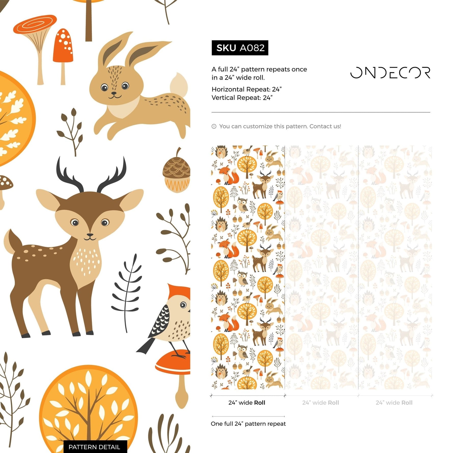 Wallpaper Peel and Stick Wallpaper Removable Wallpaper Home Decor Wall Art Wall Decor Room Decor / Cute Animal Kids Wallpaper - A082 - WallTrend