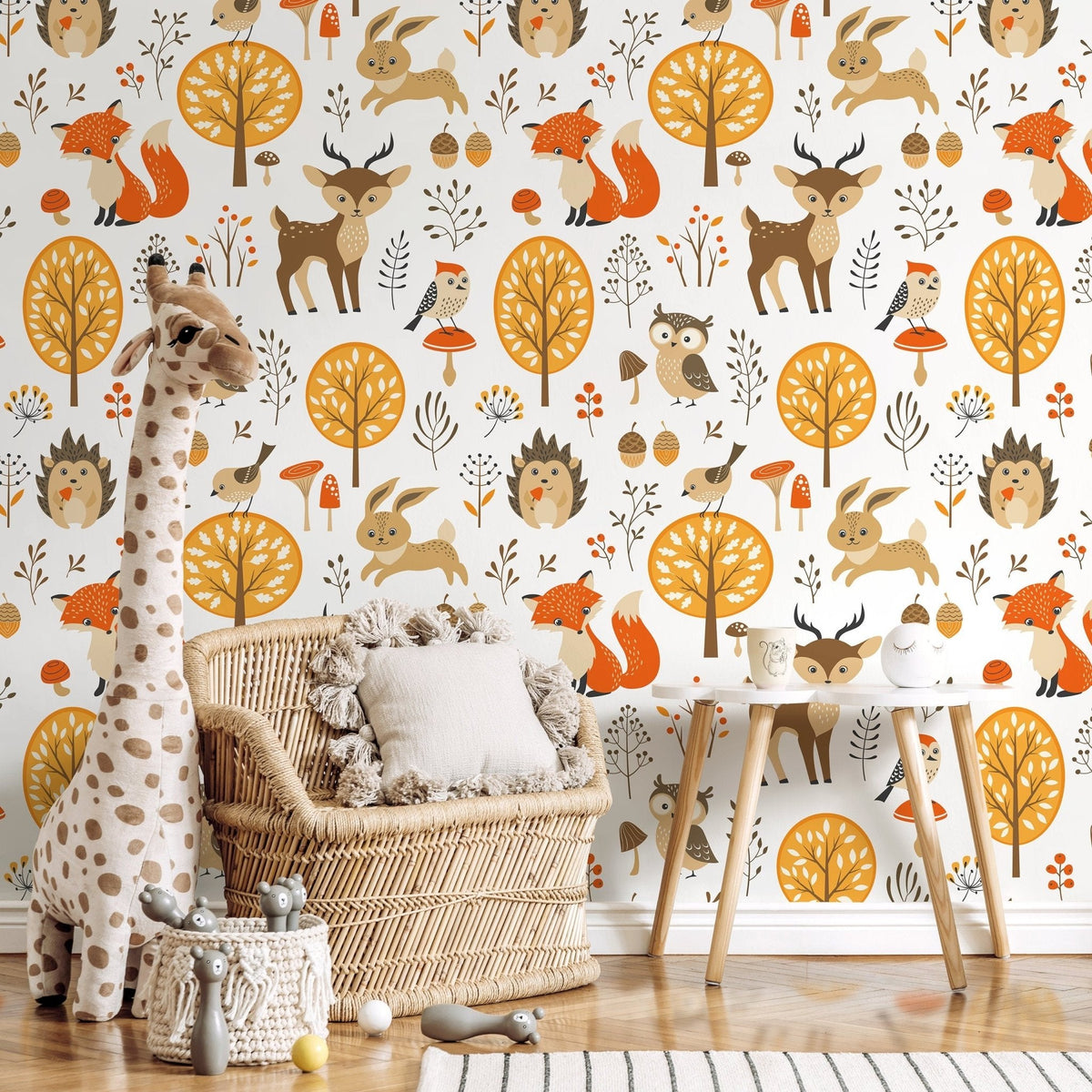 Wallpaper Peel and Stick Wallpaper Removable Wallpaper Home Decor Wall Art Wall Decor Room Decor / Cute Animal Kids Wallpaper - A082 - WallTrend
