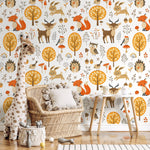 Wallpaper Peel and Stick Wallpaper Removable Wallpaper Home Decor Wall Art Wall Decor Room Decor / Cute Animal Kids Wallpaper - A082 - WallTrend