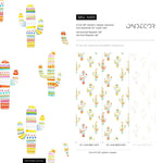 Wallpaper Peel and Stick Wallpaper Removable Wallpaper Home Decor Wall Art Wall Decor Room Decor / Cute Kids Cactus Boho Wallpaper - A689 - WallTrend