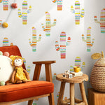 Wallpaper Peel and Stick Wallpaper Removable Wallpaper Home Decor Wall Art Wall Decor Room Decor / Cute Kids Cactus Boho Wallpaper - A689 - WallTrend