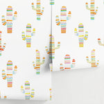 Wallpaper Peel and Stick Wallpaper Removable Wallpaper Home Decor Wall Art Wall Decor Room Decor / Cute Kids Cactus Boho Wallpaper - A689 - WallTrend