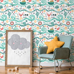 Wallpaper Peel and Stick Wallpaper Removable Wallpaper Home Decor Wall Art Wall Decor Room Decor / Cute Ocean Kids Wallpaper - A084 - WallTrend
