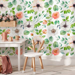 Wallpaper Peel and Stick Wallpaper Removable Wallpaper Home Decor Wall Art Wall Decor Room Decor / Cute Watercolor Flowers Wallpaper - B350 - WallTrend