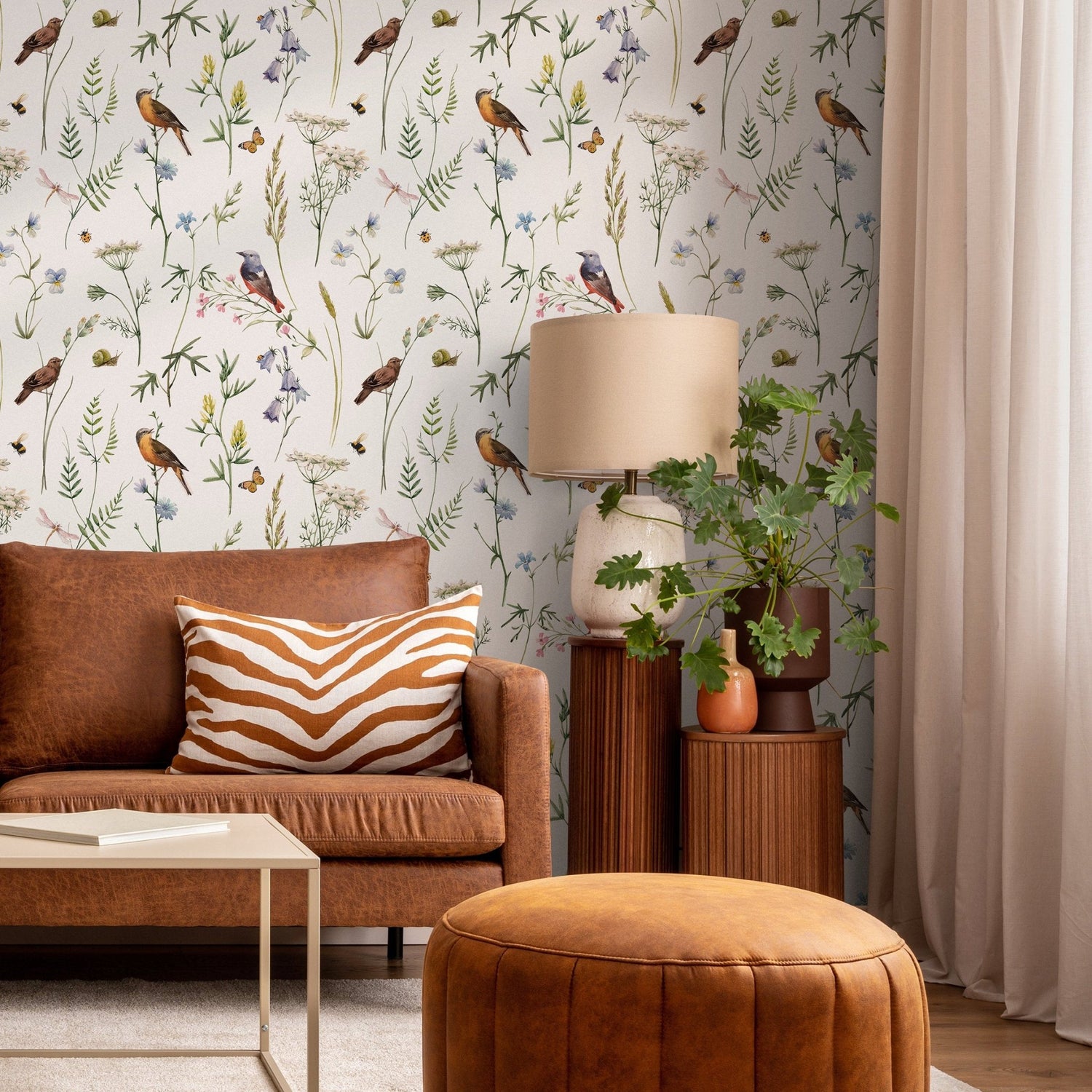 Wallpaper Peel and Stick Wallpaper Removable Wallpaper Home Decor Wall Art Wall Decor Room Decor / Floral Animal Wallpaper - D993 - WallTrend