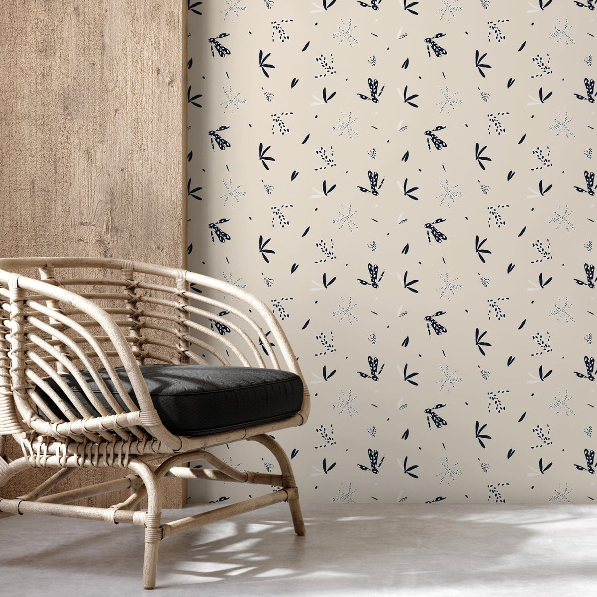 Wallpaper Peel and Stick Wallpaper Removable Wallpaper Home Decor Wall Art Wall Decor Room Decor / Floral Minimalist Wallpaper - C344 - WallTrend
