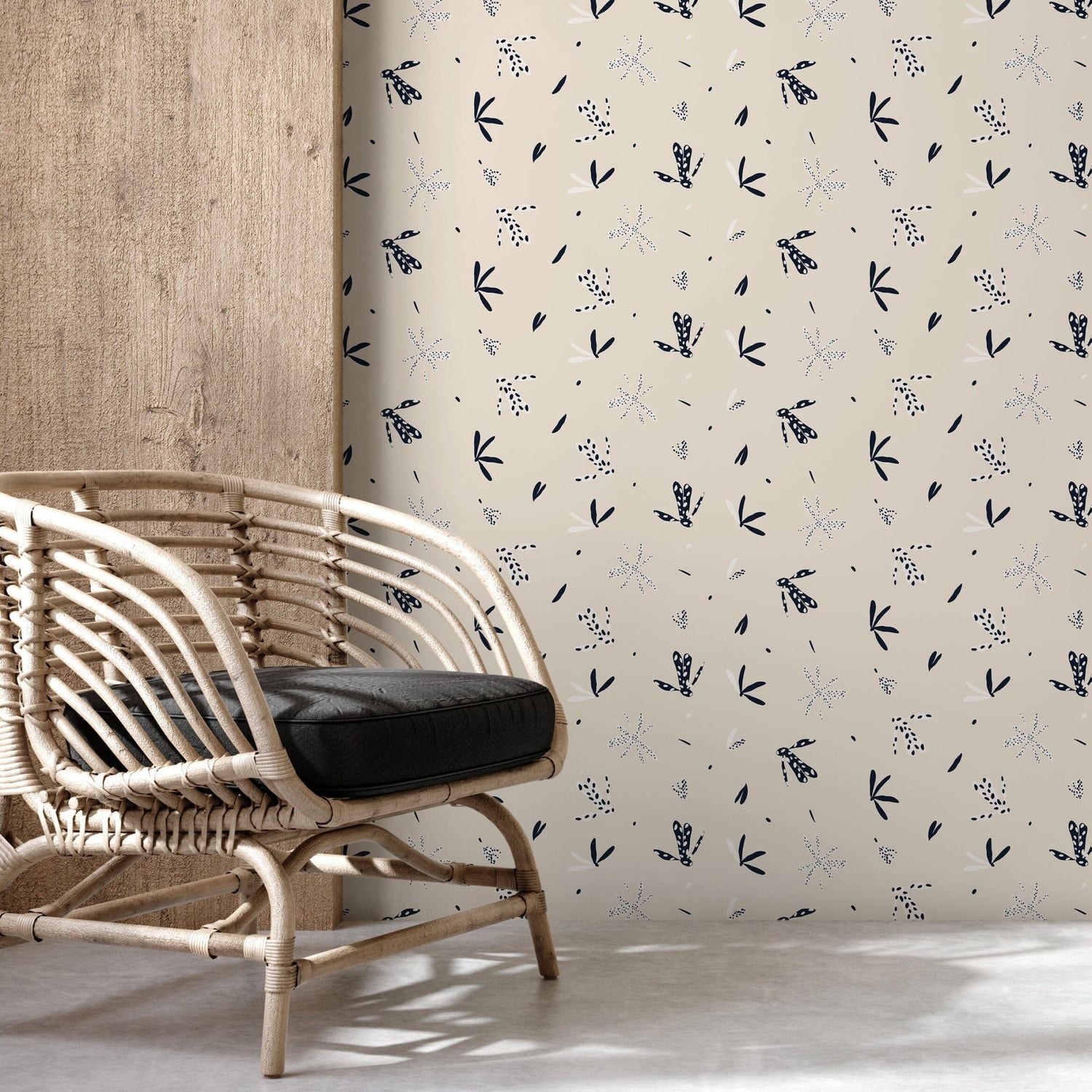 Wallpaper Peel and Stick Wallpaper Removable Wallpaper Home Decor Wall Art Wall Decor Room Decor / Floral Minimalist Wallpaper - C344 - WallTrend