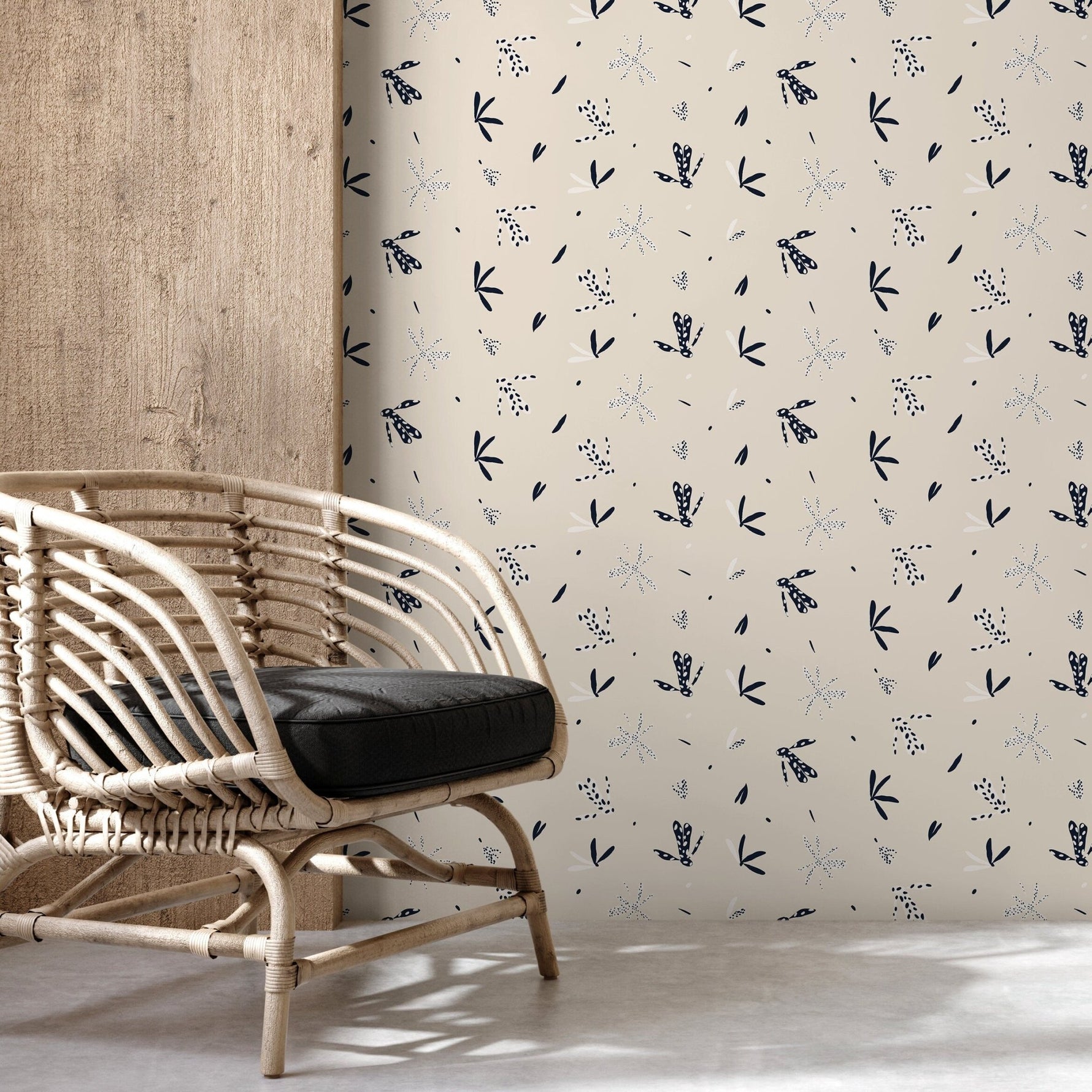 Wallpaper Peel and Stick Wallpaper Removable Wallpaper Home Decor Wall Art Wall Decor Room Decor / Floral Minimalist Wallpaper - C344 - WallTrend