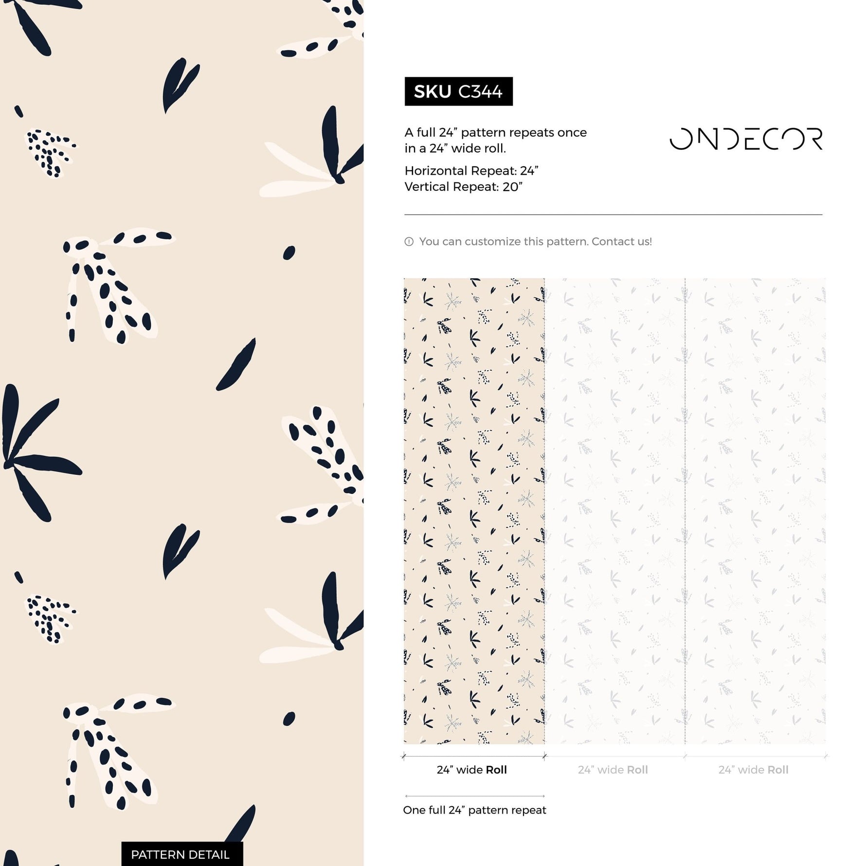 Wallpaper Peel and Stick Wallpaper Removable Wallpaper Home Decor Wall Art Wall Decor Room Decor / Floral Minimalist Wallpaper - C344 - WallTrend