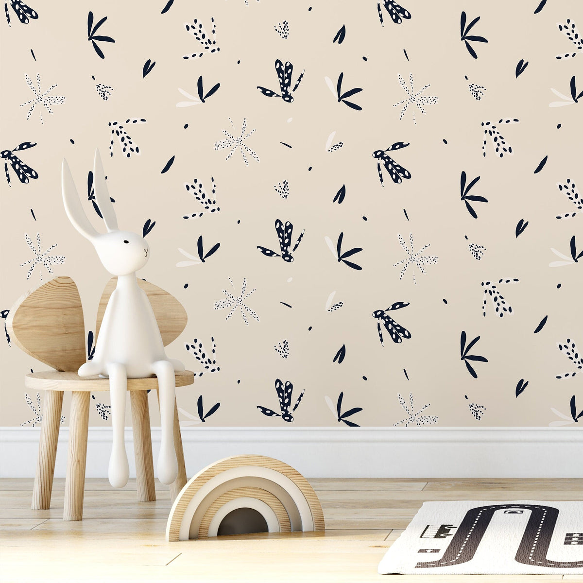 Wallpaper Peel and Stick Wallpaper Removable Wallpaper Home Decor Wall Art Wall Decor Room Decor / Floral Minimalist Wallpaper - C344 - WallTrend