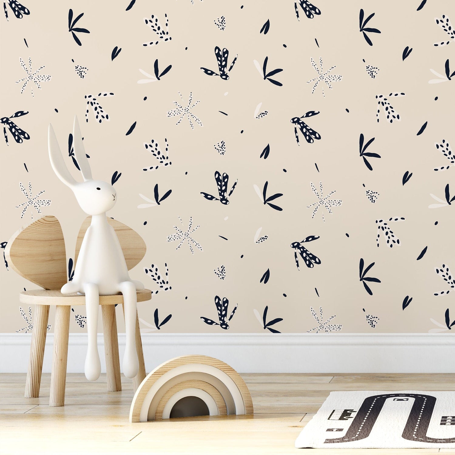 Wallpaper Peel and Stick Wallpaper Removable Wallpaper Home Decor Wall Art Wall Decor Room Decor / Floral Minimalist Wallpaper - C344 - WallTrend