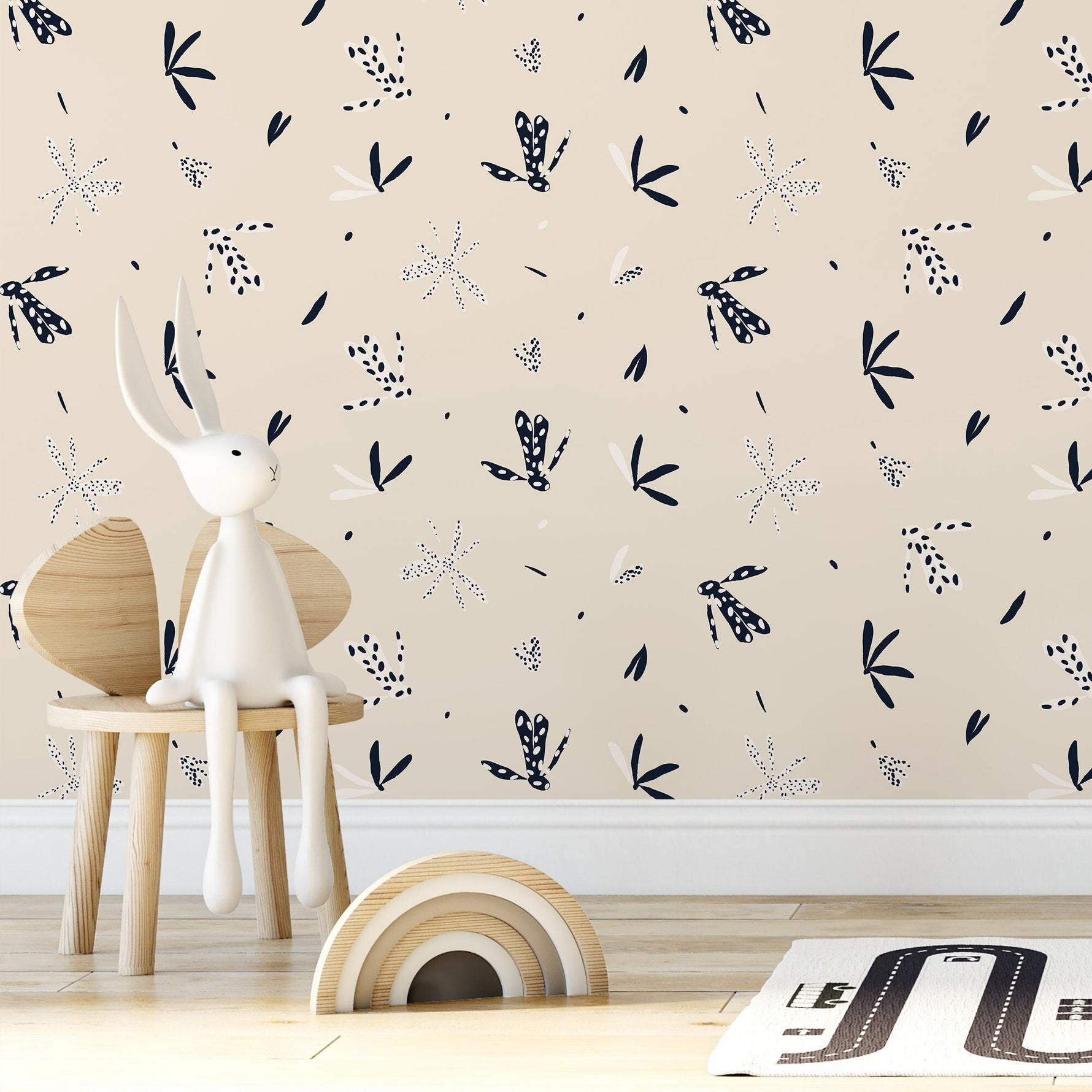 Wallpaper Peel and Stick Wallpaper Removable Wallpaper Home Decor Wall Art Wall Decor Room Decor / Floral Minimalist Wallpaper - C344 - WallTrend
