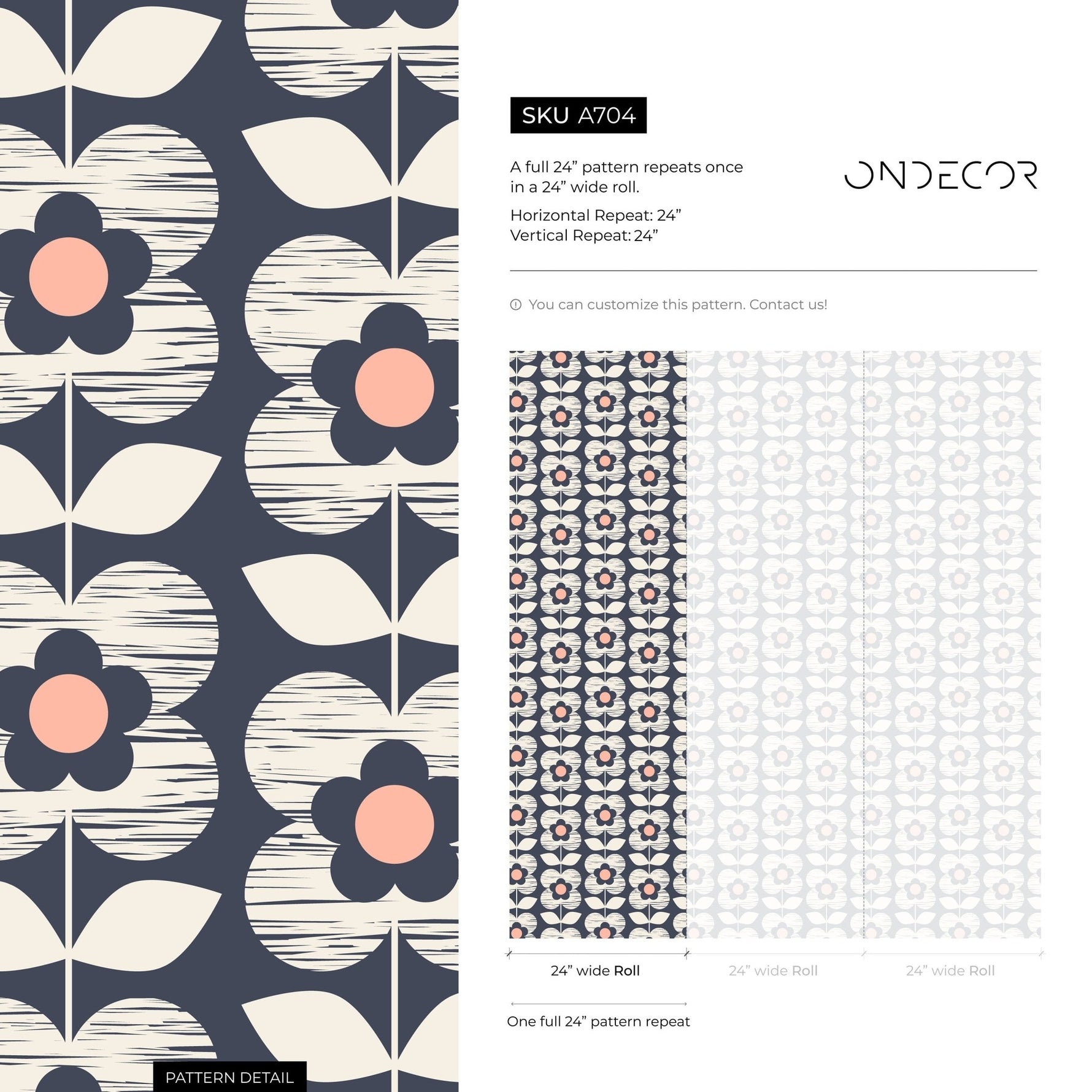 Wallpaper Peel and Stick Wallpaper Removable Wallpaper Home Decor Wall Art Wall Decor Room Decor / Floral Scandinavian Wallpaper - A704 - WallTrend