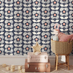 Wallpaper Peel and Stick Wallpaper Removable Wallpaper Home Decor Wall Art Wall Decor Room Decor / Floral Scandinavian Wallpaper - A704 - WallTrend