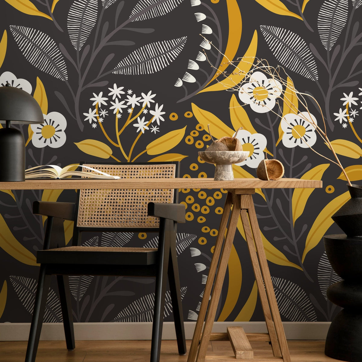 Wallpaper Peel and Stick Wallpaper Removable Wallpaper Home Decor Wall Art Wall Decor Room Decor / Floral Scandinavian Wallpaper - A723 - WallTrend