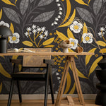 Wallpaper Peel and Stick Wallpaper Removable Wallpaper Home Decor Wall Art Wall Decor Room Decor / Floral Scandinavian Wallpaper - A723 - WallTrend
