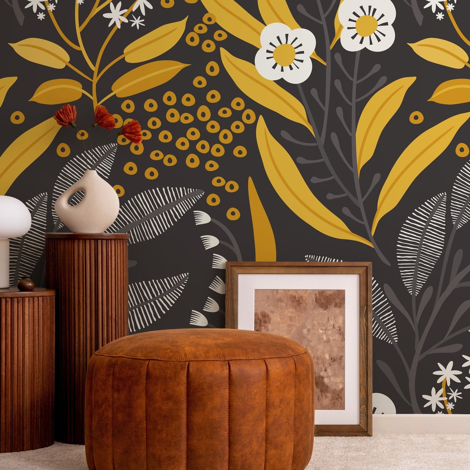 Wallpaper Peel and Stick Wallpaper Removable Wallpaper Home Decor Wall Art Wall Decor Room Decor / Floral Scandinavian Wallpaper - A723 - WallTrend