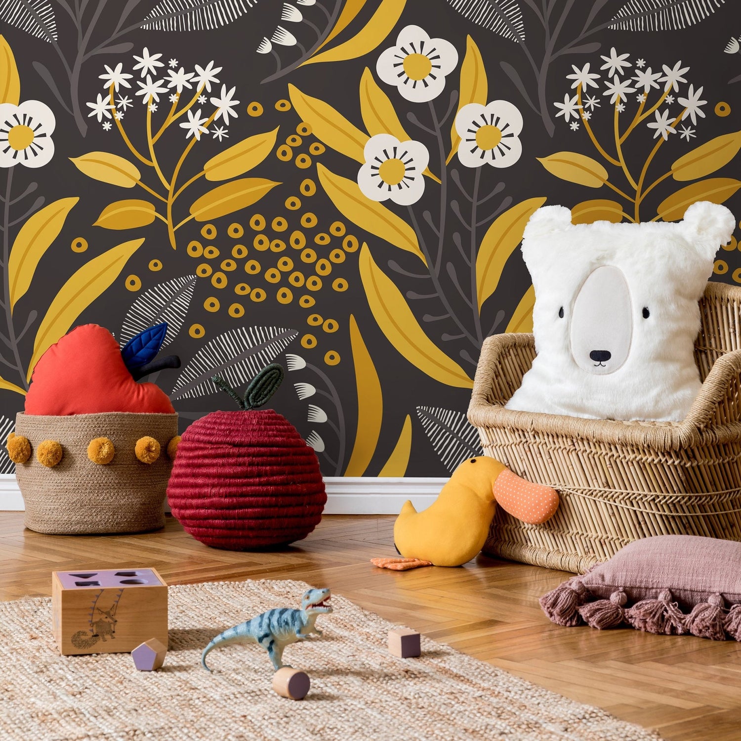 Wallpaper Peel and Stick Wallpaper Removable Wallpaper Home Decor Wall Art Wall Decor Room Decor / Floral Scandinavian Wallpaper - A723 - WallTrend