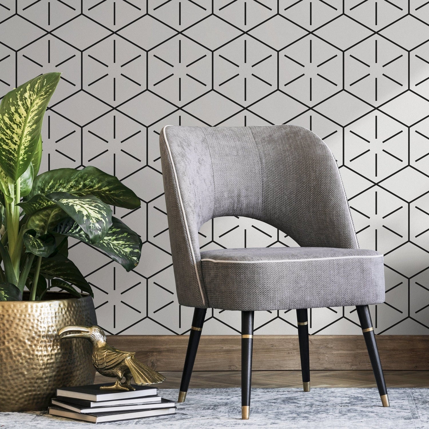 Wallpaper Peel and Stick Wallpaper Removable Wallpaper Home Decor Wall Art Wall Decor Room Decor / Geometric Minimalist Wallpaper - B157 - WallTrend