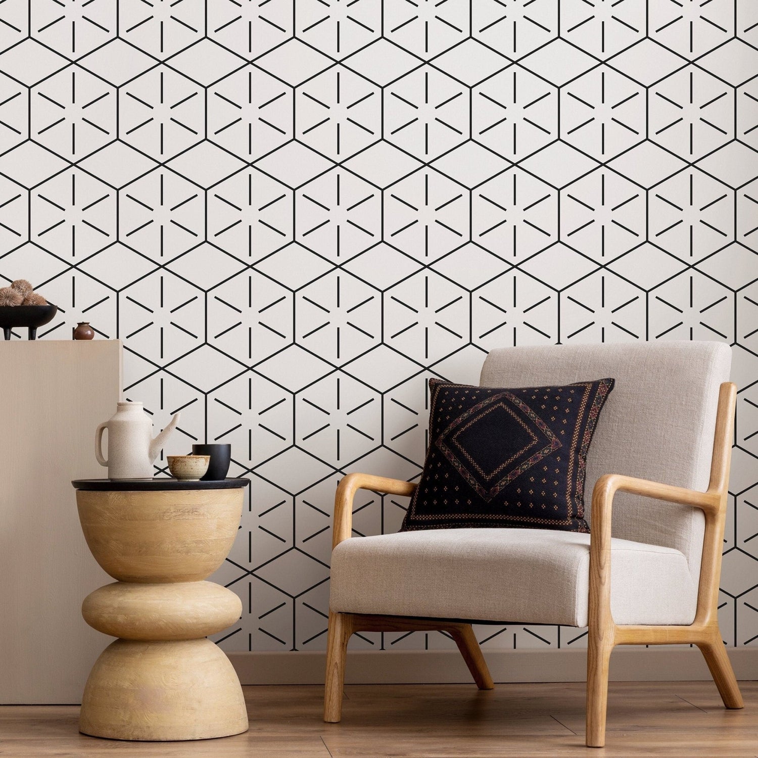 Wallpaper Peel and Stick Wallpaper Removable Wallpaper Home Decor Wall Art Wall Decor Room Decor / Geometric Minimalist Wallpaper - B157 - WallTrend