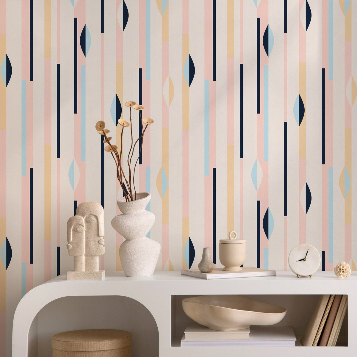 Wallpaper Peel and Stick Wallpaper Removable Wallpaper Home Decor Wall Art Wall Decor Room Decor / Geometric Pastel Color Wallpaper - B466 - WallTrend