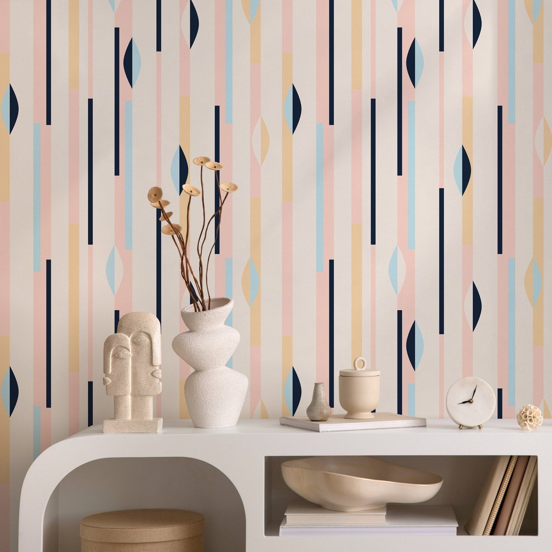 Wallpaper Peel and Stick Wallpaper Removable Wallpaper Home Decor Wall Art Wall Decor Room Decor / Geometric Pastel Color Wallpaper - B466 - WallTrend