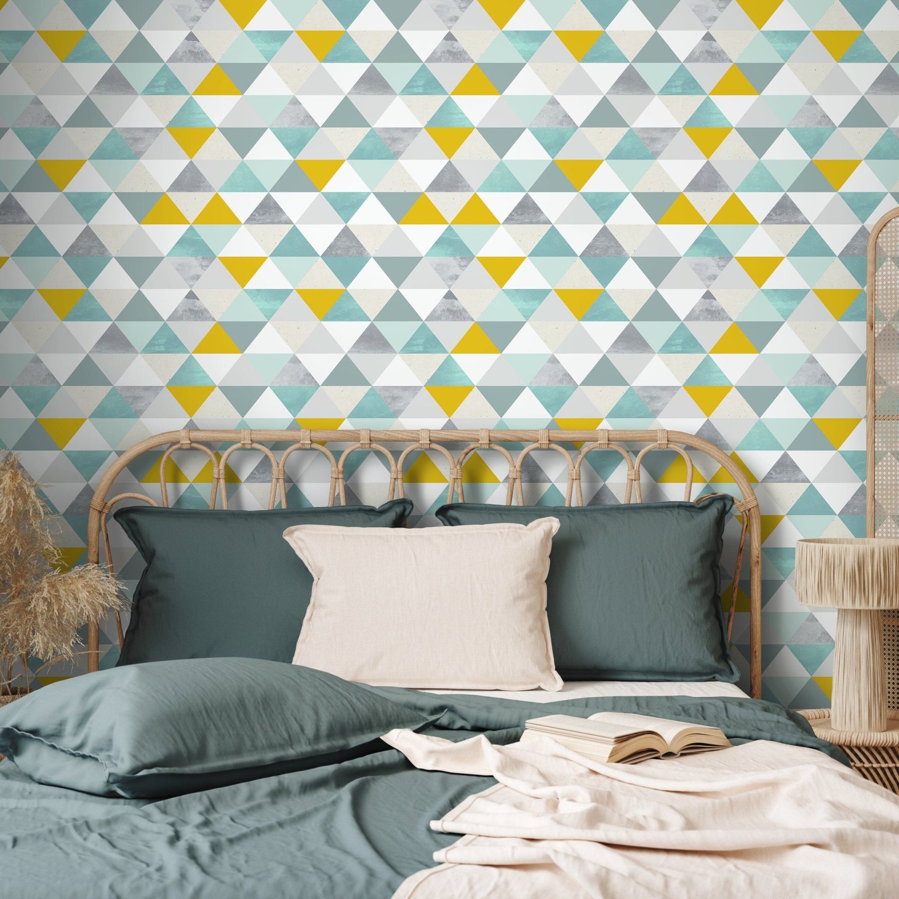 Wallpaper Peel and Stick Wallpaper Removable Wallpaper Home Decor Wall Art Wall Decor Room Decor / Geometric Triangle Wallpaper - A732 - WallTrend