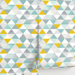 Wallpaper Peel and Stick Wallpaper Removable Wallpaper Home Decor Wall Art Wall Decor Room Decor / Geometric Triangle Wallpaper - A732 - WallTrend