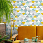 Wallpaper Peel and Stick Wallpaper Removable Wallpaper Home Decor Wall Art Wall Decor Room Decor / Geometric Triangle Wallpaper - A732 - WallTrend