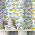 Wallpaper Peel and Stick Wallpaper Removable Wallpaper Home Decor Wall Art Wall Decor Room Decor / Geometric Triangle Wallpaper - A732 - WallTrend