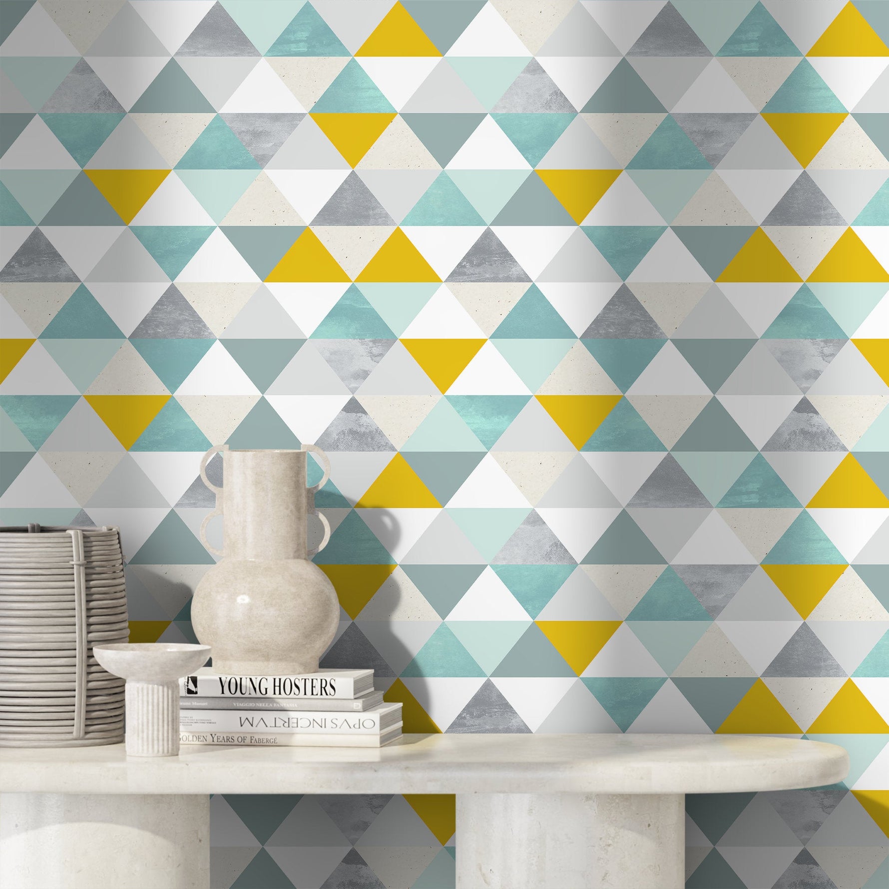 Wallpaper Peel and Stick Wallpaper Removable Wallpaper Home Decor Wall Art Wall Decor Room Decor / Geometric Triangle Wallpaper - A732 - WallTrend
