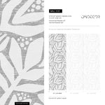 Wallpaper Peel and Stick Wallpaper Removable Wallpaper Home Decor Wall Art Wall Decor Room Decor / Gray Abstract Leaf Wallpaper - X181 - WallTrend
