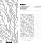 Wallpaper Peel and Stick Wallpaper Removable Wallpaper Home Decor Wall Art Wall Decor Room Decor / Gray Modern Leaves Wallpaper - A097 - WallTrend