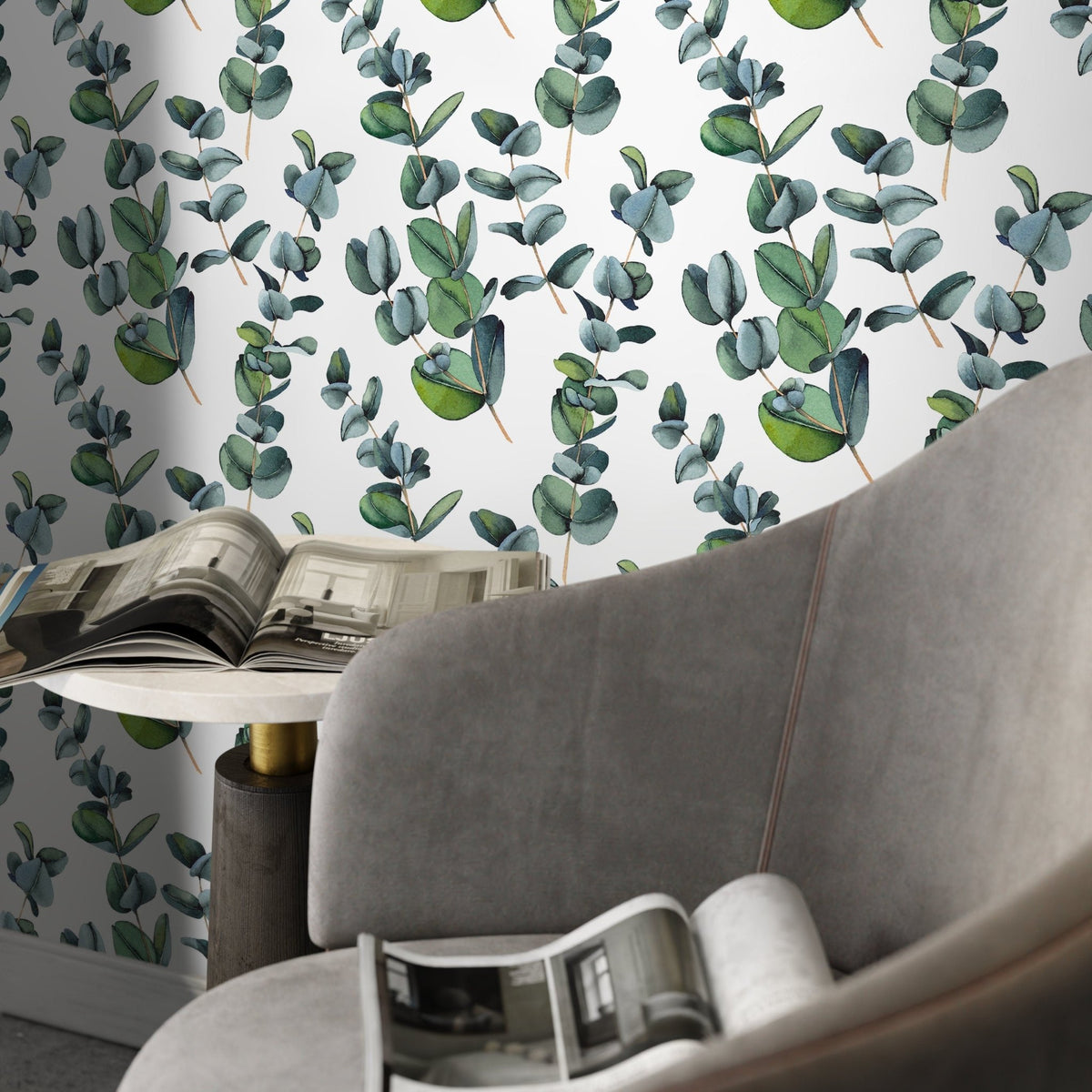 Wallpaper Peel and Stick Wallpaper Removable Wallpaper Home Decor Wall Art Wall Decor Room Decor / Green Leaves Wallpaper - A756 - WallTrend