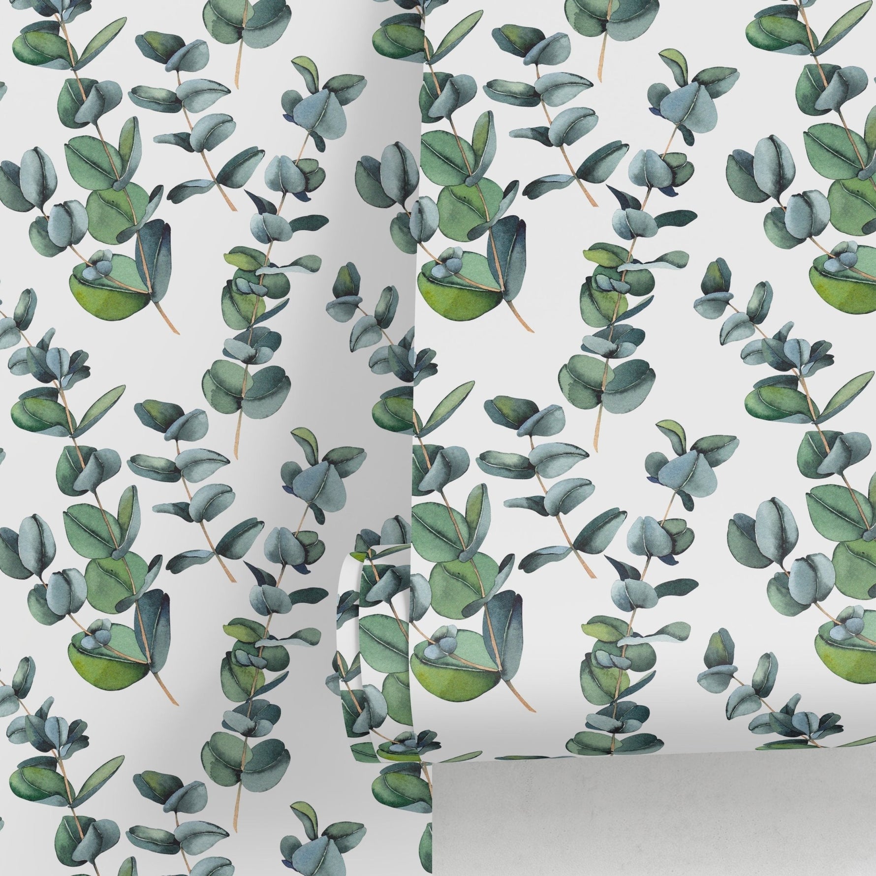 Wallpaper Peel and Stick Wallpaper Removable Wallpaper Home Decor Wall Art Wall Decor Room Decor / Green Leaves Wallpaper - A756 - WallTrend