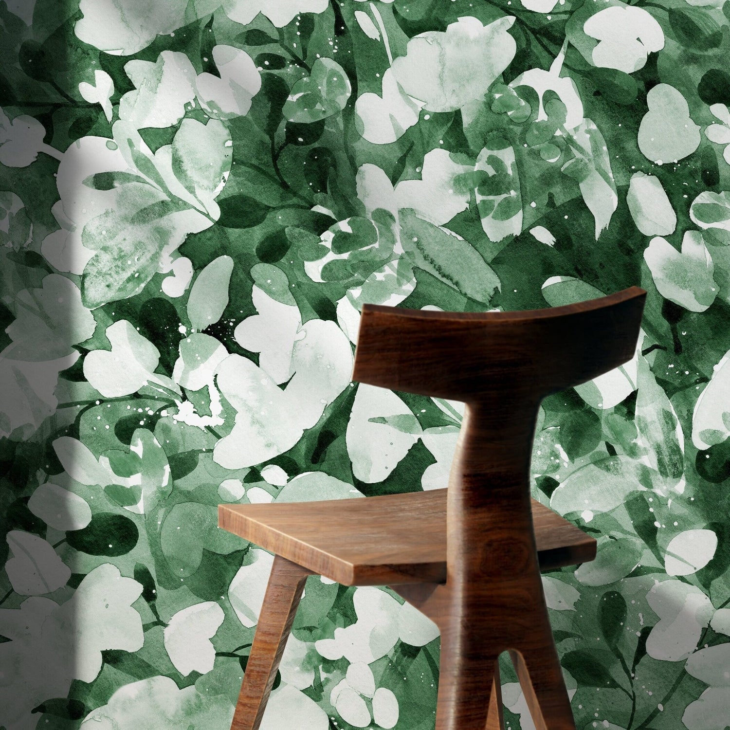 Wallpaper Peel and Stick Wallpaper Removable Wallpaper Home Decor Wall Art Wall Decor Room Decor / Green Watercolor Wallpaper - X152 - WallTrend