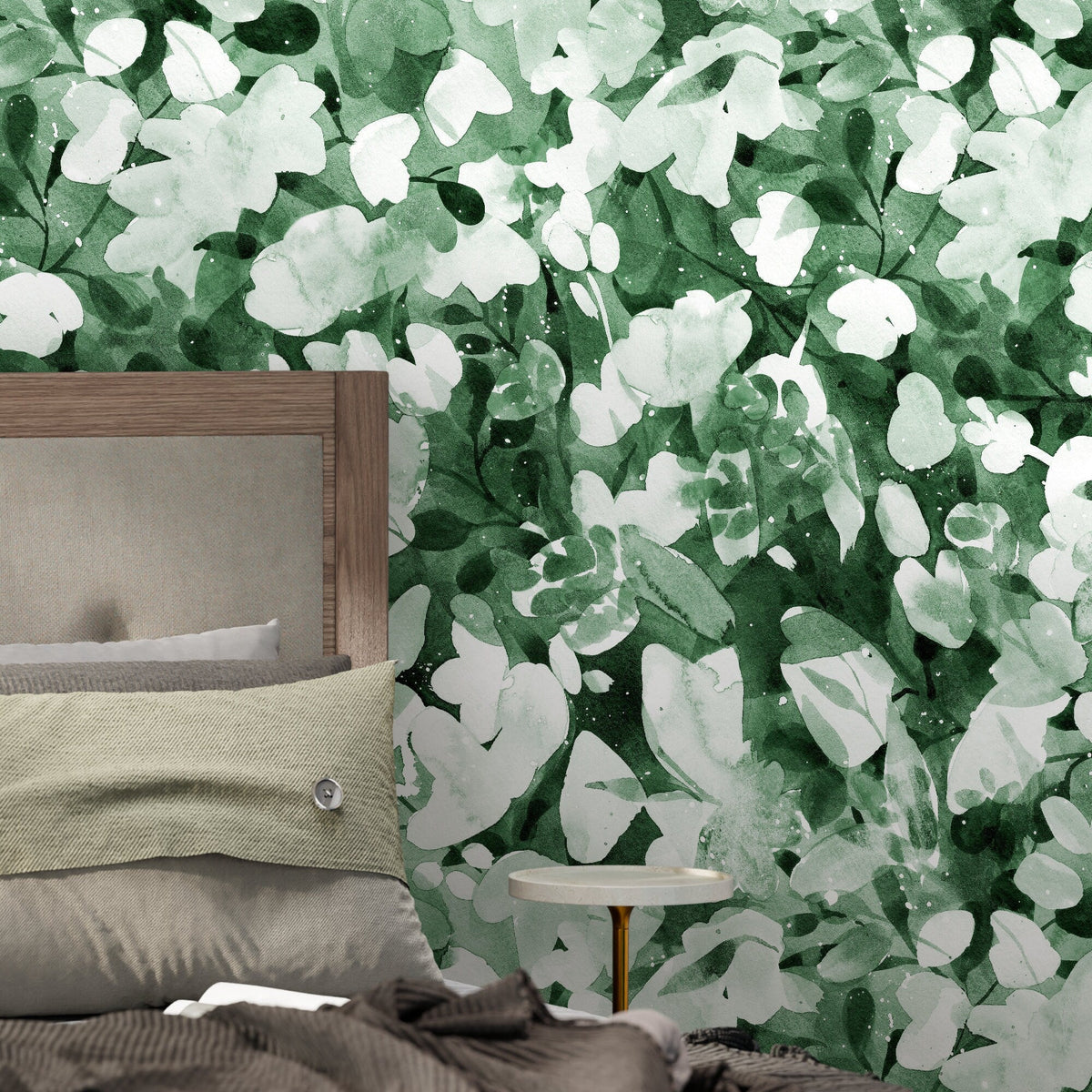 Wallpaper Peel and Stick Wallpaper Removable Wallpaper Home Decor Wall Art Wall Decor Room Decor / Green Watercolor Wallpaper - X152 - WallTrend
