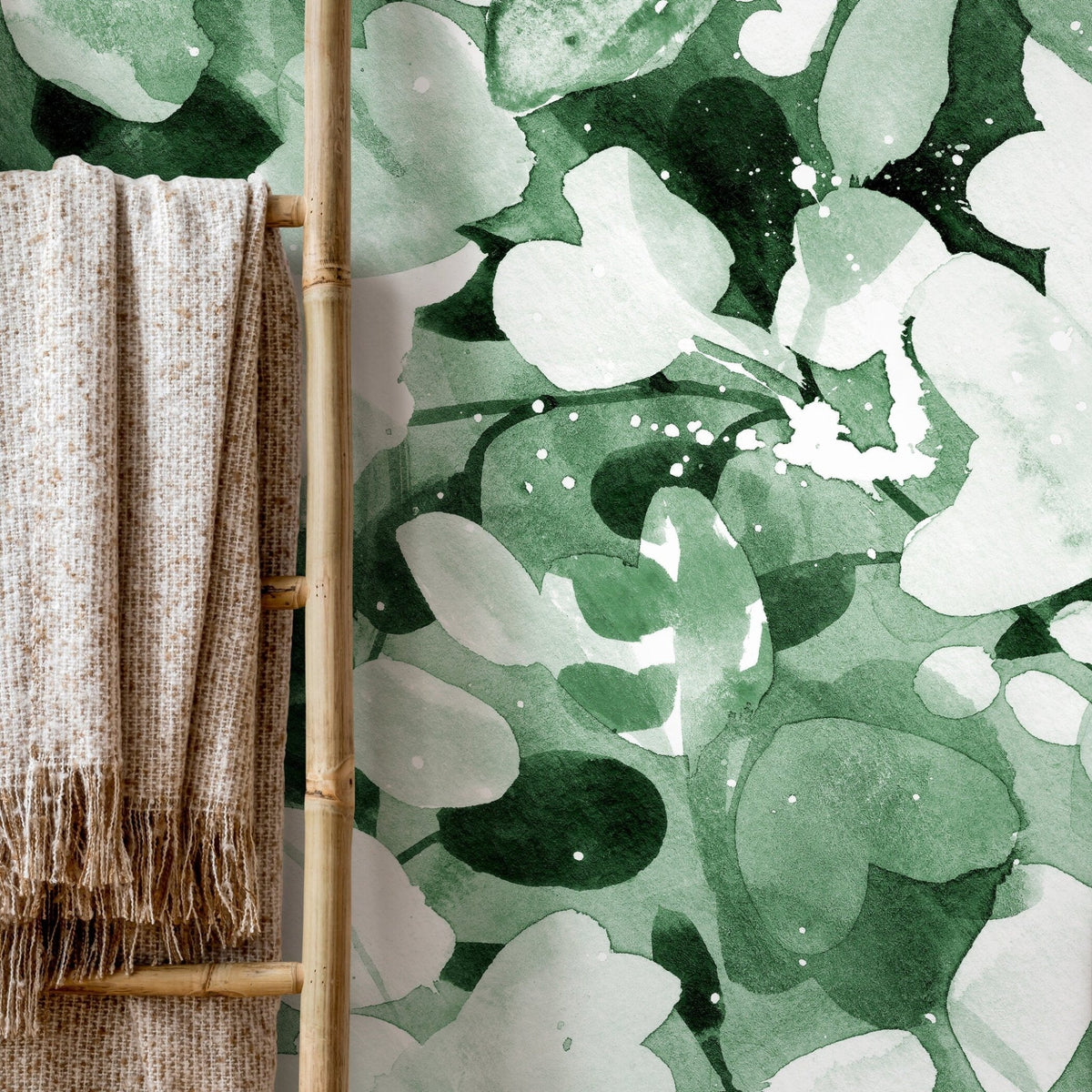 Wallpaper Peel and Stick Wallpaper Removable Wallpaper Home Decor Wall Art Wall Decor Room Decor / Green Watercolor Wallpaper - X152 - WallTrend