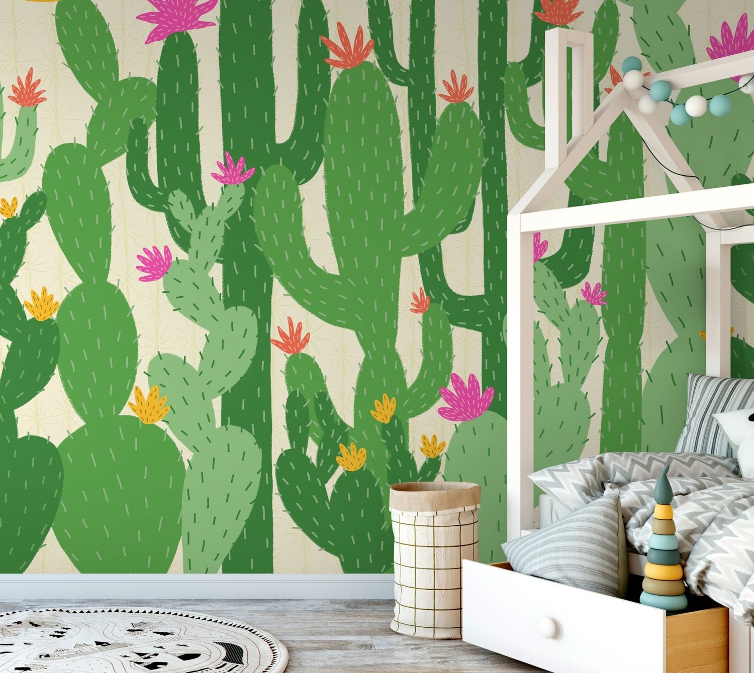 Wallpaper Peel and Stick Wallpaper Removable Wallpaper Home Decor Wall Art Wall Decor Room Decor / Kids Floral Cactus Wallpaper - C477 - WallTrend