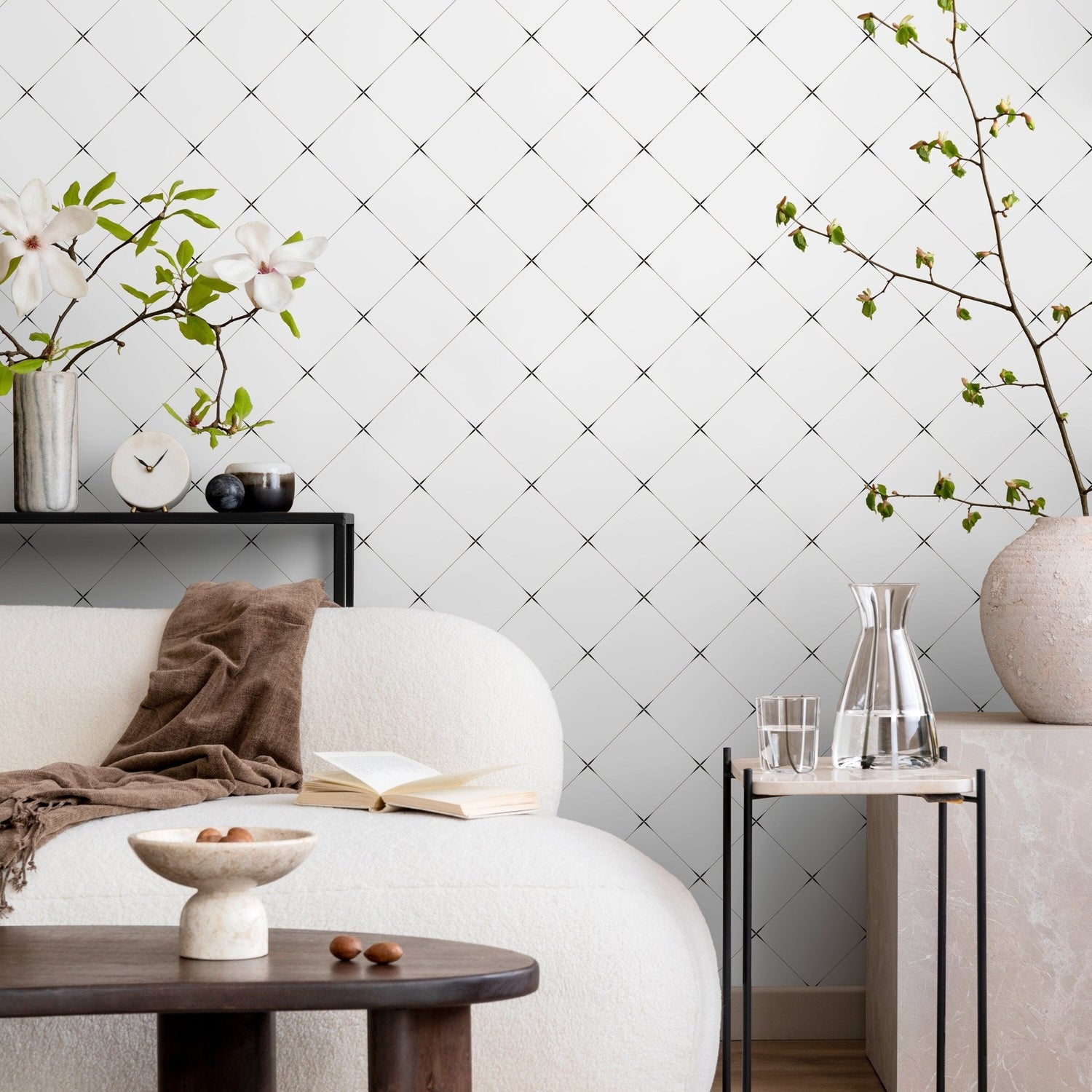 Wallpaper Peel and Stick Wallpaper Removable Wallpaper Home Decor Wall Art Wall Decor Room Decor / Minimalist Tile Wallpaper - A415 - WallTrend