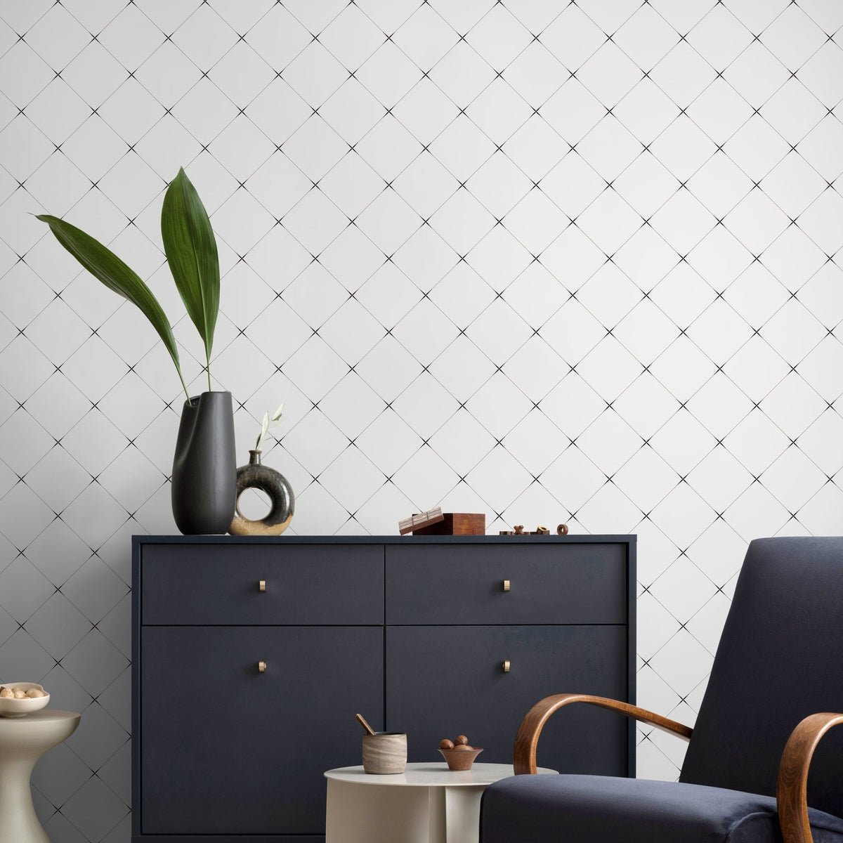 Wallpaper Peel and Stick Wallpaper Removable Wallpaper Home Decor Wall Art Wall Decor Room Decor / Minimalist Tile Wallpaper - A415 - WallTrend