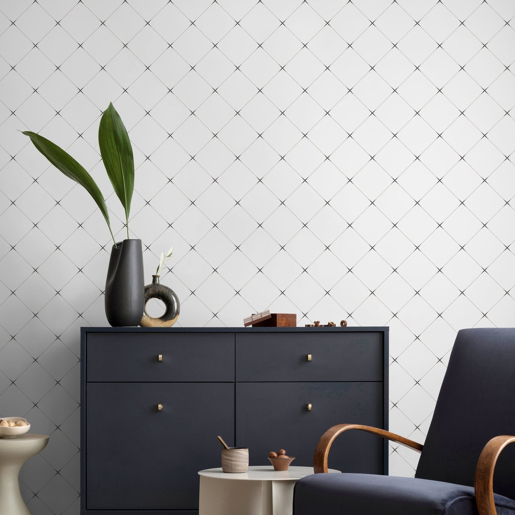 Wallpaper Peel and Stick Wallpaper Removable Wallpaper Home Decor Wall Art Wall Decor Room Decor / Minimalist Tile Wallpaper - A415 - WallTrend
